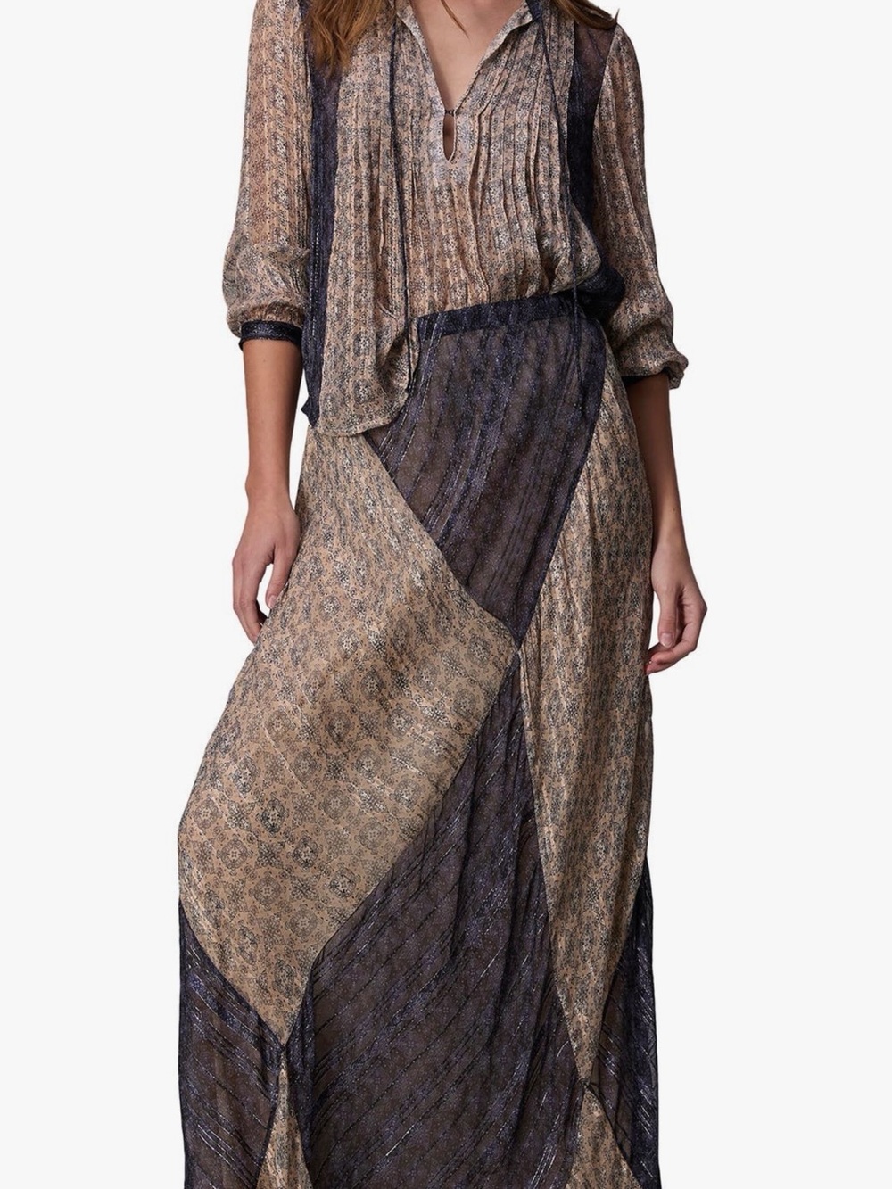 rag & bone Delancy Metallic Women's Maxi Skirt